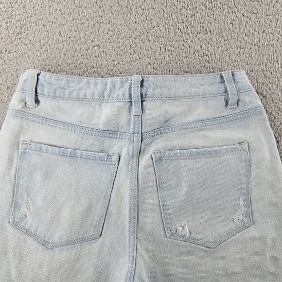 Flying Monkey Shorts Women 26 Light Wash Blue Distressed Frayed Cutoff High Rise - Picture 15 of 16